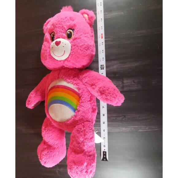 Build A Bear BAB Care Bears Cheer Hot Pink Plush Rainbow Stuffed Animal 17" - Picture 10 of 16